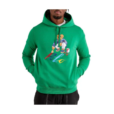Ralph Lauren Green Hooded Pullover Fitted Long-Sleeve Hoodie 710853309-029