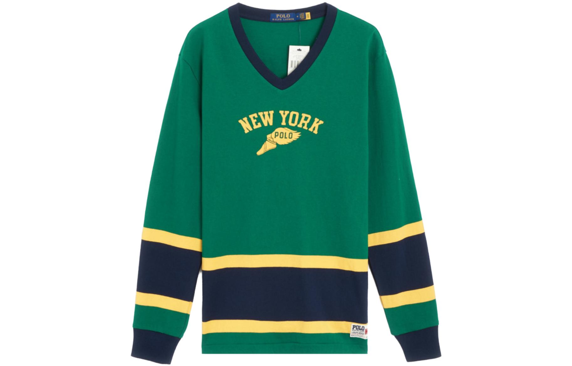 Ralph Lauren Green Letter Print Casual Long Sleeve Sweatshirt 710878894-002