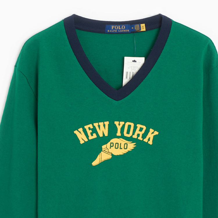 Purchase 拉夫·劳伦绿色字母印花休闲长袖卫衣 710878894-002