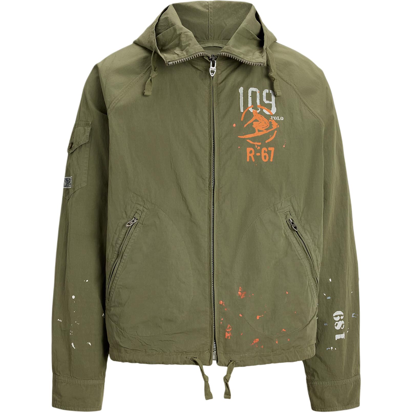 Ralph Lauren Green Paint-Splatter Print Cotton-Blend Jacket 710964568-001