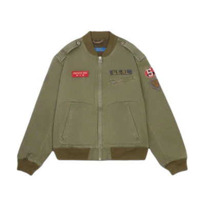 Ralph Lauren Green Pilot Pocket Baseball Collar Zip-Up Jacket MNPOOTW16021666-300