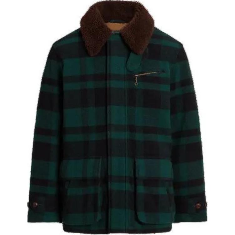 Ralph Lauren Green Plaid Loose-Fit Long-Sleeve Jacket MNPOOTW16021-267