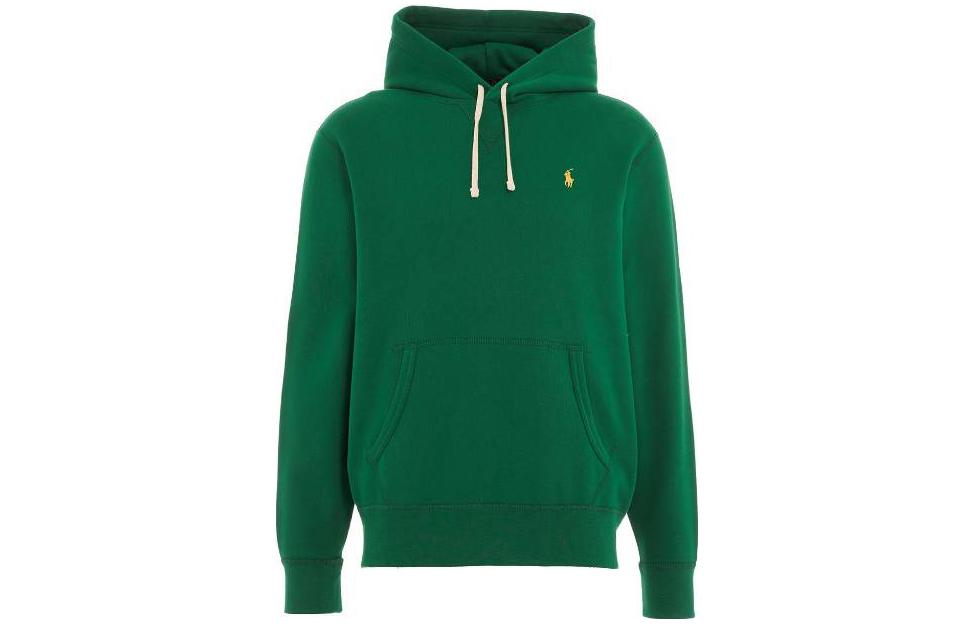 Ralph Lauren Green Solid Color Hoodie Long-Sleeve Pullover 710766778-085