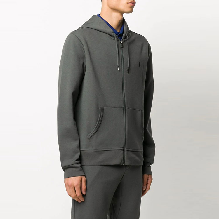 Purchase 拉夫勞倫綠色刺繡 Logo 拉鍊連帽外套 710652313-046