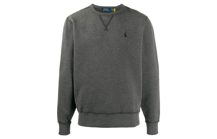 Ralph Lauren Grey Crewneck Sweatshirt with Logo Embroidery 710766772-010