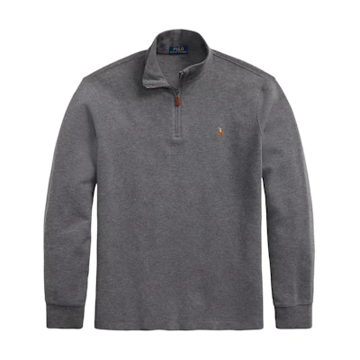 Ralph Lauren Half-Zip Polo Sweatshirt with Colorful Pony Logo - Charcoal Grey 710671929-037
