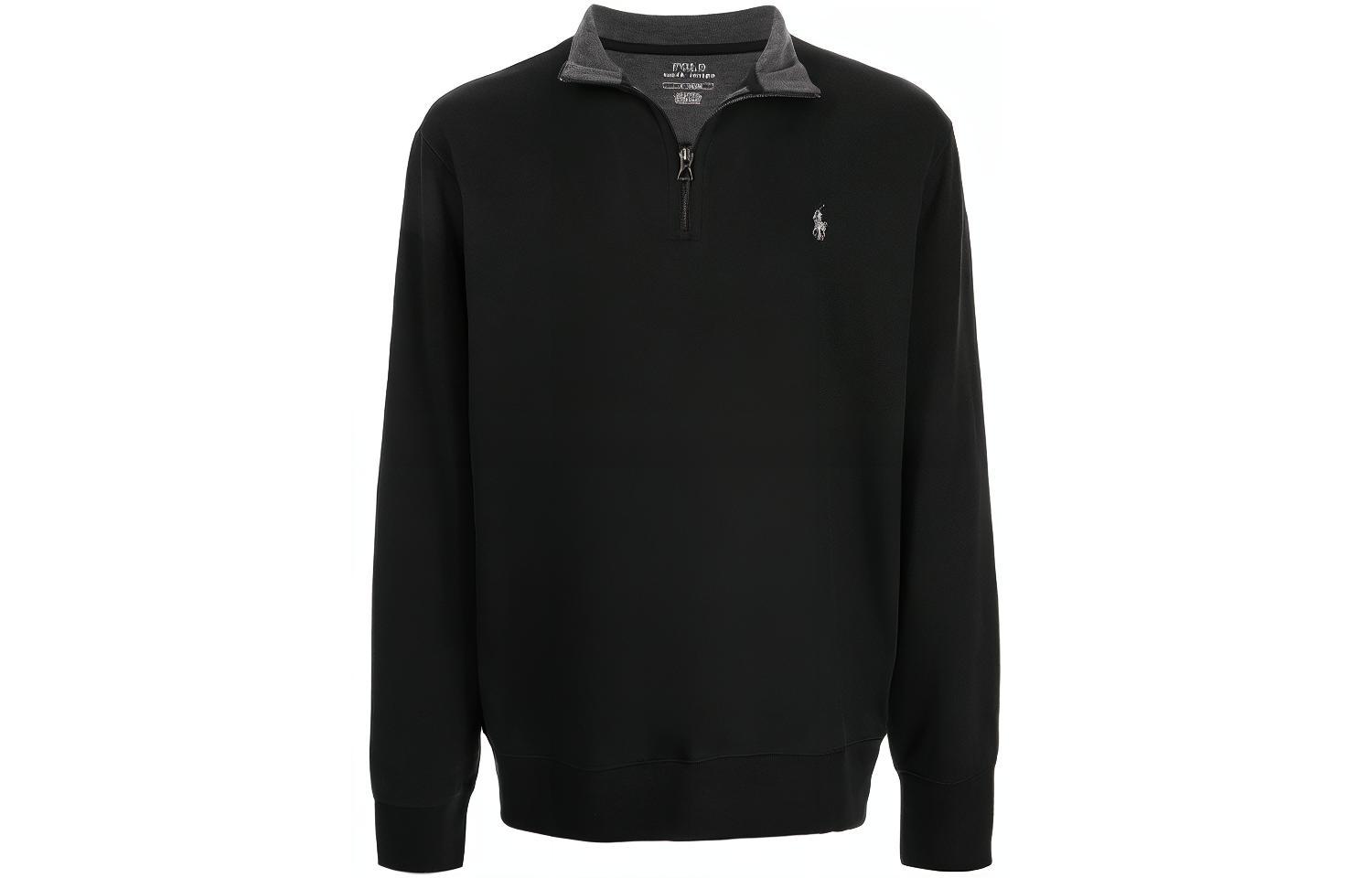 Ralph Lauren Half-Zip Pullover Solid Sweatshirt with Logo Embroidery 710812963-001