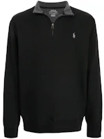 Ralph Lauren Half-Zip Pullover Solid Sweatshirt with Logo Embroidery 710812963-001 Ralph Lauren Half-Zip Pullover Solid Sweatshirt with Logo Embroidery 710812963-001