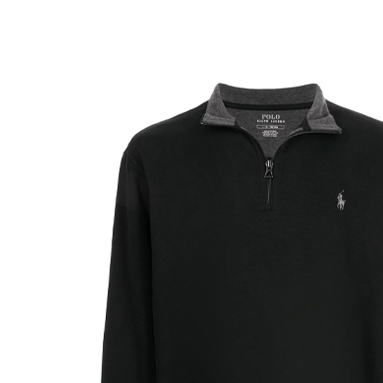 Cheap Sudadera Ralph Lauren Half-Zip Pullover Sólida con Bordado de Logo. 710812963-001