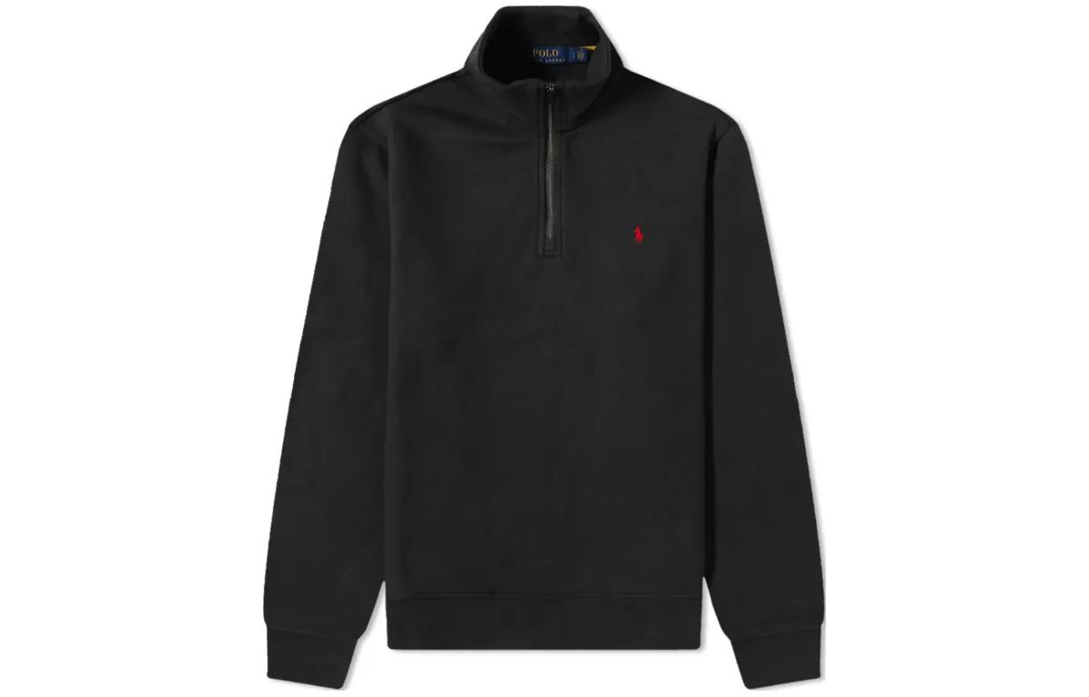 Ralph Lauren Half-Zip Sweatshirt with Logo Embroidery Black 710914236-010