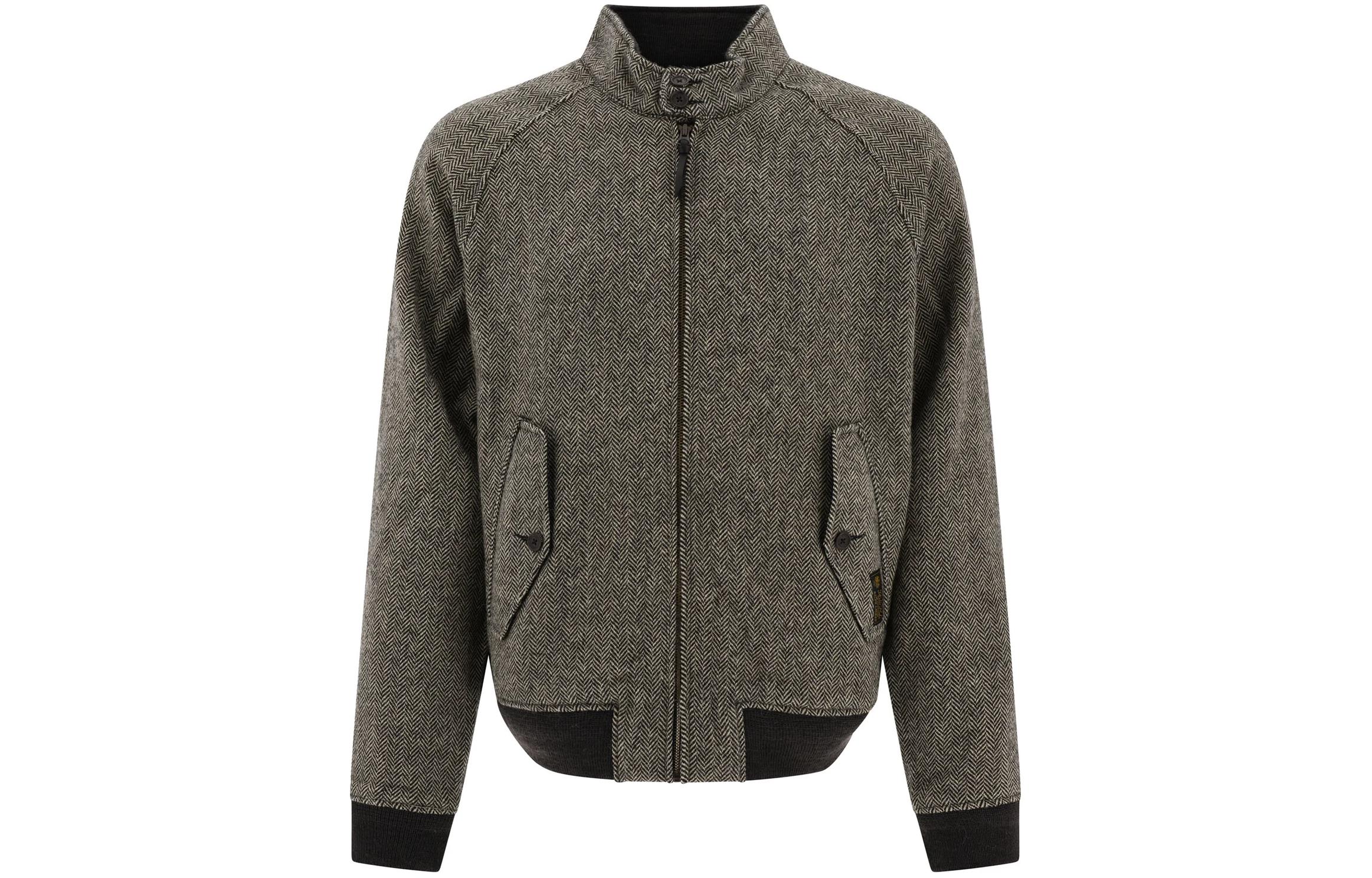 Ralph Lauren Herringbone Zip-Up Jacket Black/Cream Long Sleeve 710908365-001