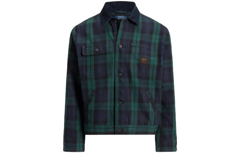 Ralph Lauren Hobart V-Neck Sweaterplaid Twill Jacket Multicolor Blazer MNPOOTW16021-241