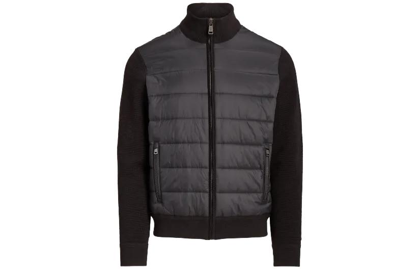 Ralph Lauren Hybrid Full-Zip Sweater Black Jacket High-Neck Long Sleeve MNPOSWE1CM20086