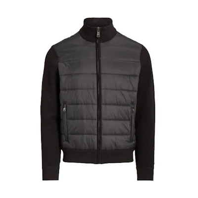 Ralph Lauren Hybrid Full-Zip Sweater Black Jacket High-Neck Long Sleeve MNPOSWE1CM20086
