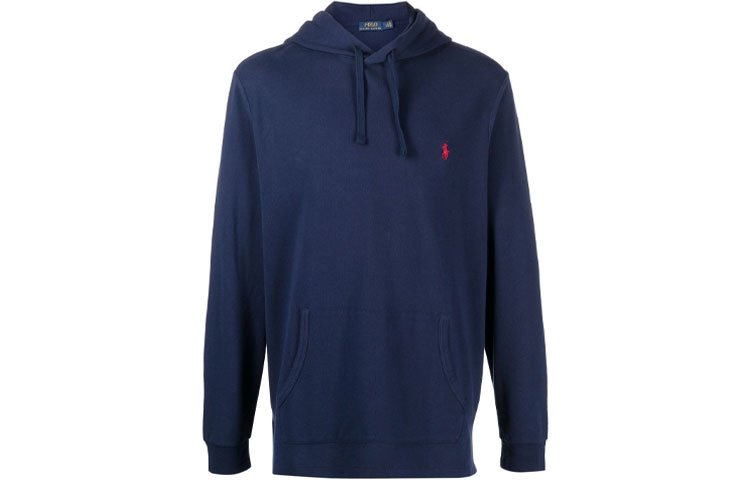 Ralph Lauren Iconic Logo Embroidered Pullover Hoodie Blue 710842628-009