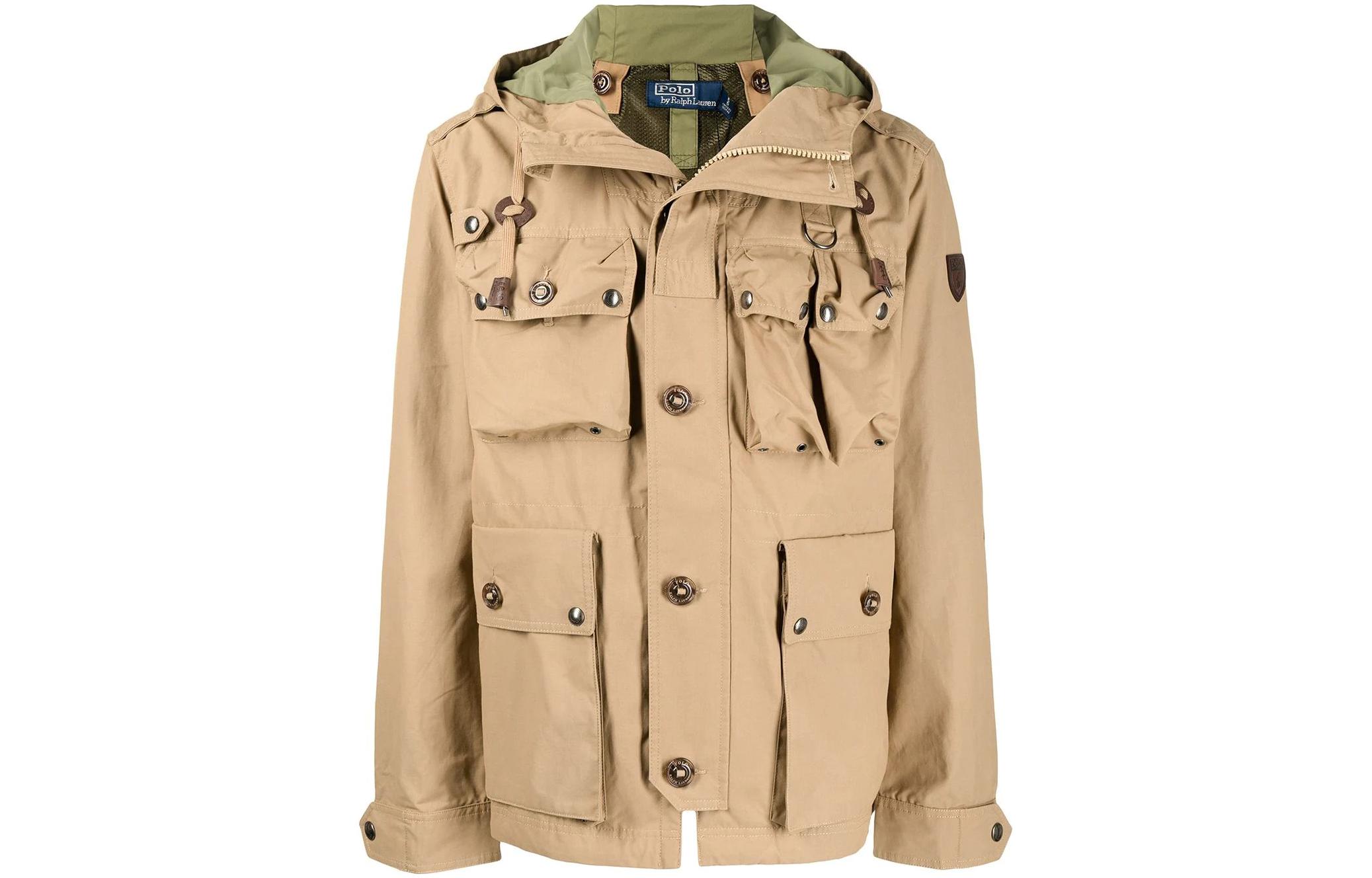 Ralph Lauren Khaki Multi-Pocket Hooded Utility Jacket 710846996-003