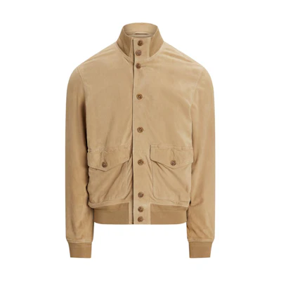Ralph Lauren Khaki Solid Ribbed Mock Neck Long Sleeve Jacket for Men MNPOOTW16021594-250