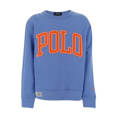 Ralph Lauren Kids Crewneck Pullover Sweatshirt SS22 Blue Letter Print 323851011-003