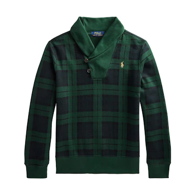 Ralph Lauren Kids Green Check Logo Embroidered Pullover Sweatshirt SS23 323892566-001
