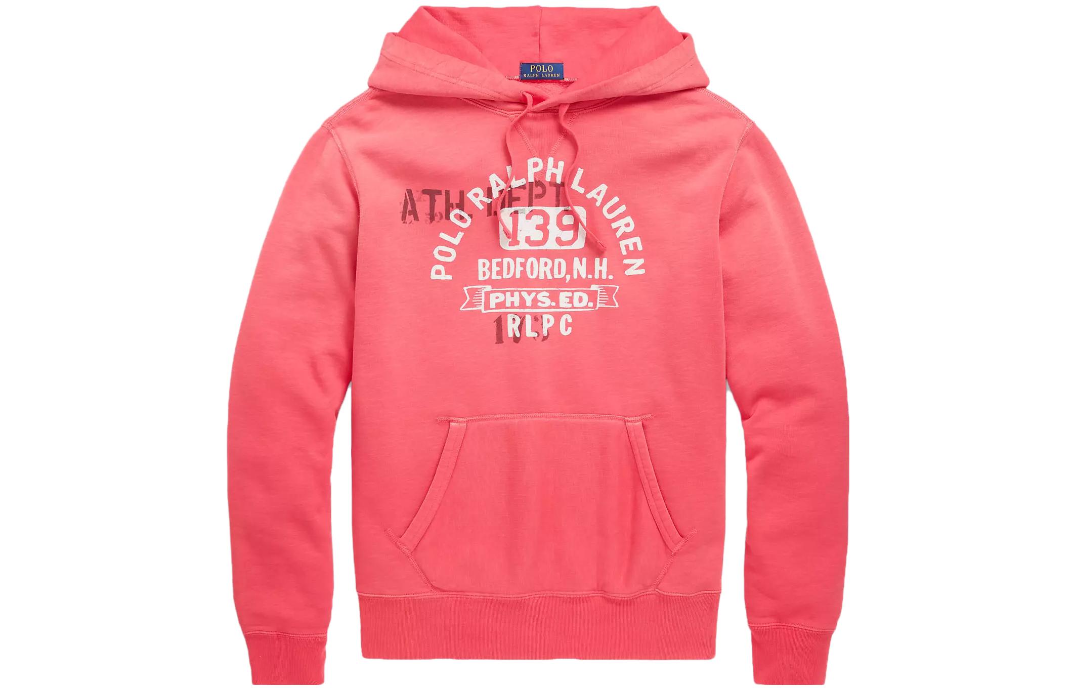 Ralph Lauren Letter Graphic Red Hoodie Long Sleeve 710851940-001