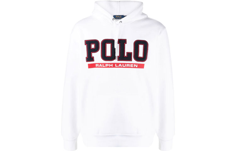 Ralph Lauren Letter Logo Print Hoodie White 710852512-004