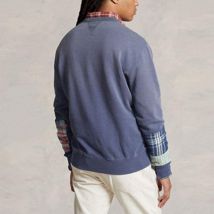 Ralph Lauren Letter Plaid Patch Crewneck Sweatshirt Men’s Slate Gray MNPOKNI16822831-410 圖 4