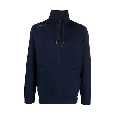 Ralph Lauren Letter Print Zip-Up High-Neck Sweatshirt Navy Blue Men’s MNRXKNI16820044-410