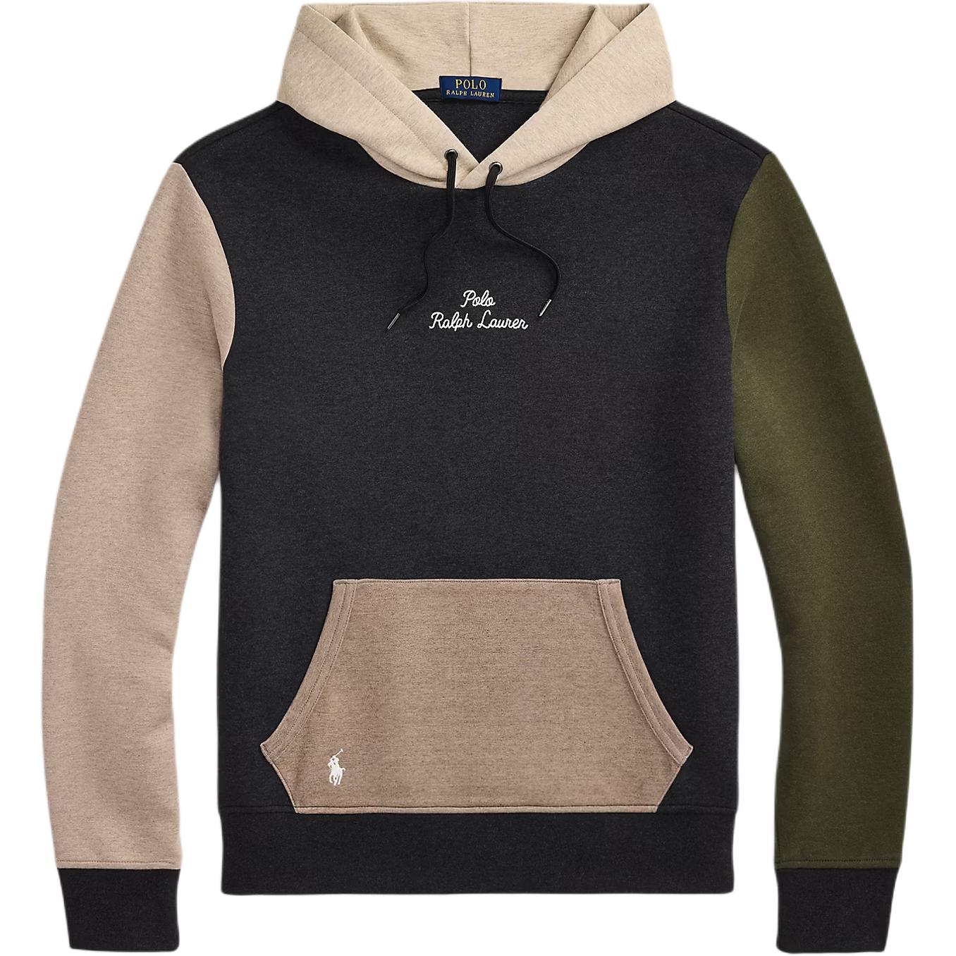 Ralph Lauren Logo Color-Blocked Hoodie Black Pullover Sweater 100040582