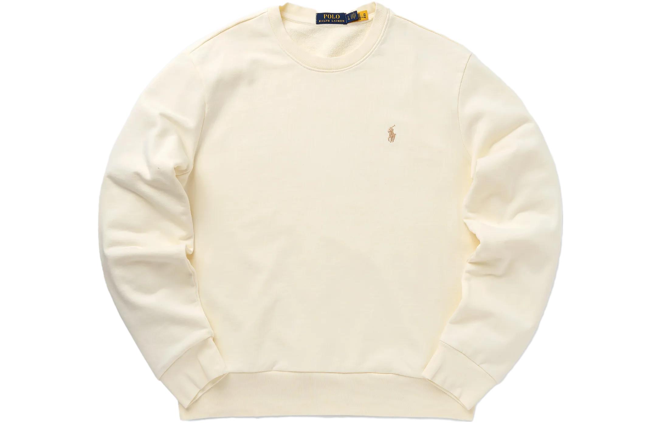 Ralph Lauren Logo Crewneck Pullover Sweatshirt Cream 710916689-003