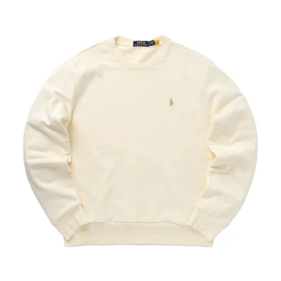 Ralph Lauren Logo Crewneck Pullover Sweatshirt Cream 710916689-003