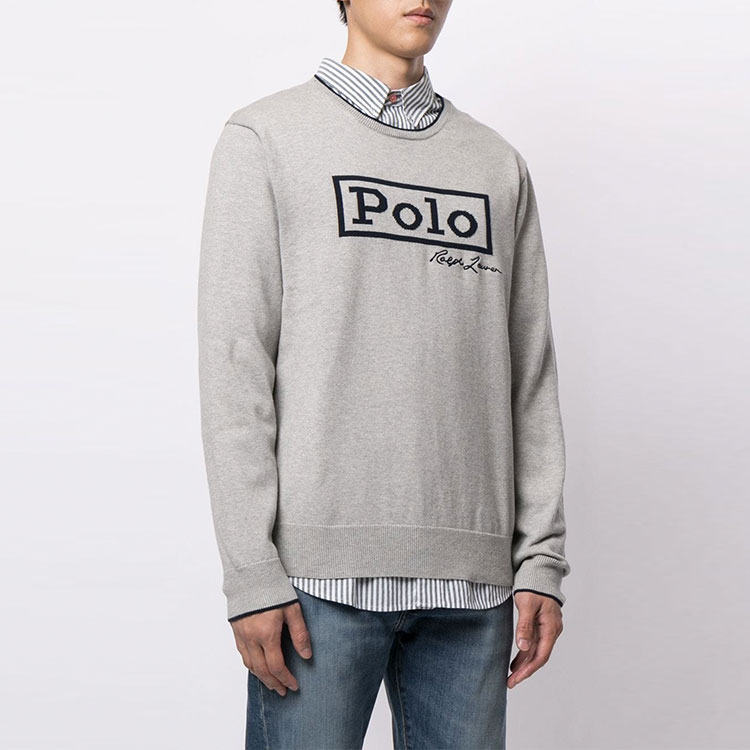 Purchase Ralph Lauren Logo 圓領灰色休閒運動衫 710828780-001