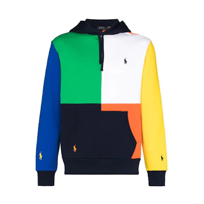 Ralph Lauren Logo Embroidered Colorblock Hoodie Multicolor 710835955-001