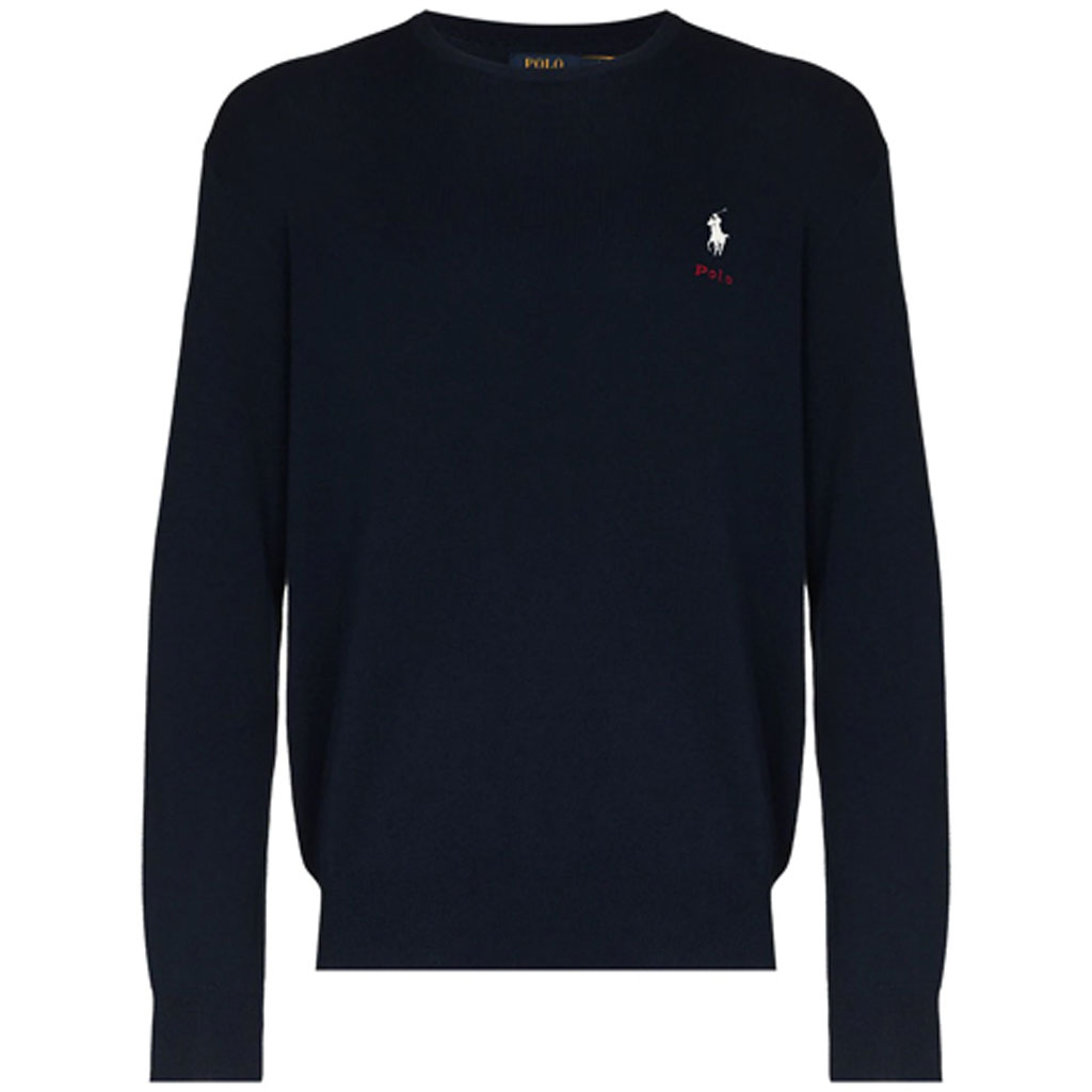 Ralph Lauren Logo Embroidered Crewneck Sweatshirt Blue - 710850117-001