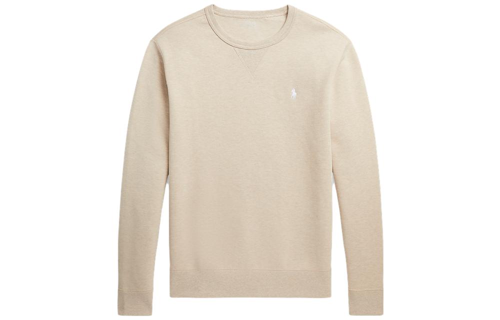 Ralph Lauren Logo Embroidered Crewneck Sweatshirt Khaki Color MNPOKNI16823196-250