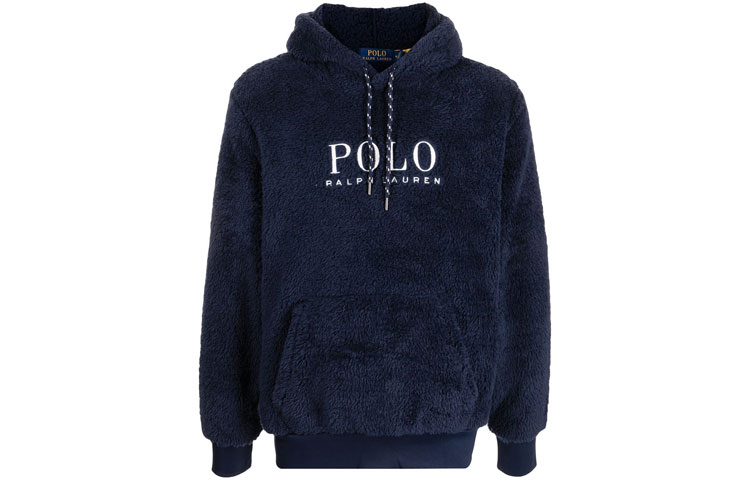 Ralph Lauren Logo Embroidered Fleece Long Sleeve Hoodie Mens 710853339-001