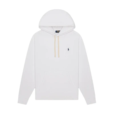Ralph Lauren Logo Embroidered Hoodie White Pullover 766778-009
