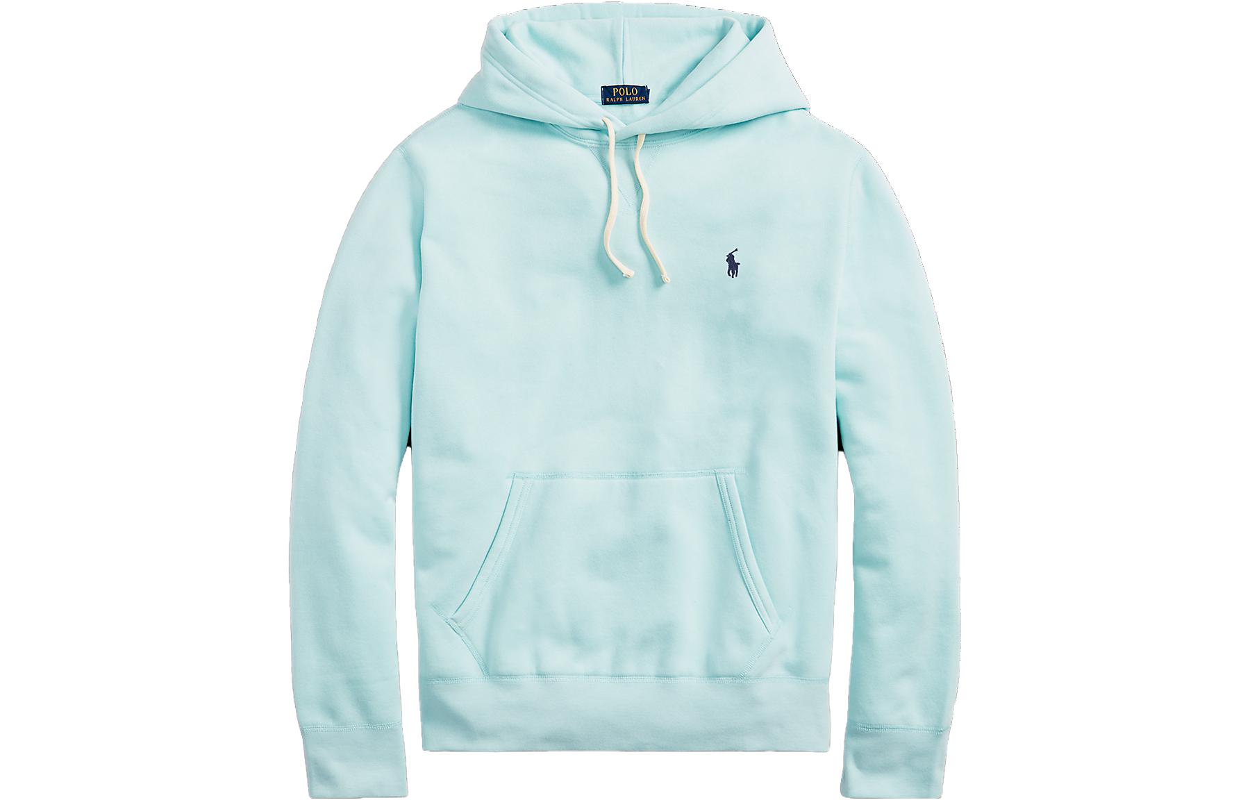 Ralph Lauren Logo Embroidered Hoodie with Large Pocket Men’s Light Blue MNPOKNI16822711-440