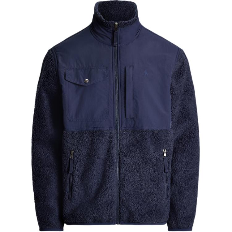 Ralph Lauren Logo Embroidered Patchwork Long Sleeve Jacket Blue MNPOKNI16823817-410