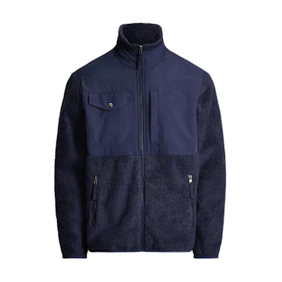 Ralph Lauren Logo Embroidered Patchwork Long Sleeve Jacket Blue MNPOKNI16823817-410
