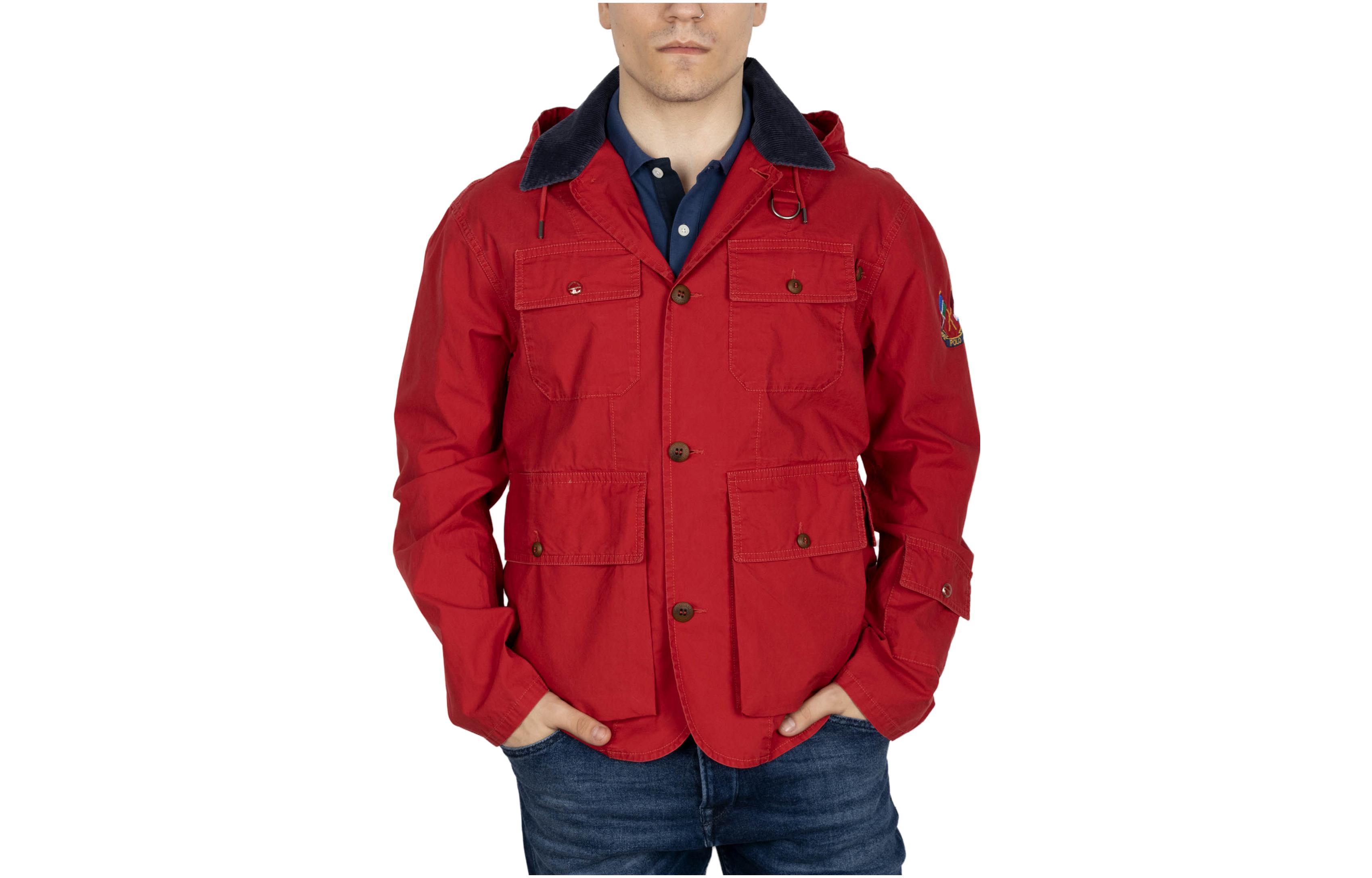 Ralph Lauren Logo Embroidered Red Hoodie Jacket for Men 710865518-001