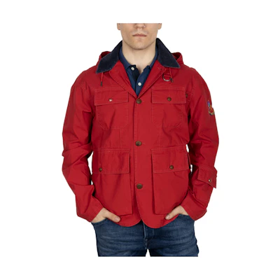 Ralph Lauren Logo Embroidered Red Hoodie Jacket for Men 710865518-001