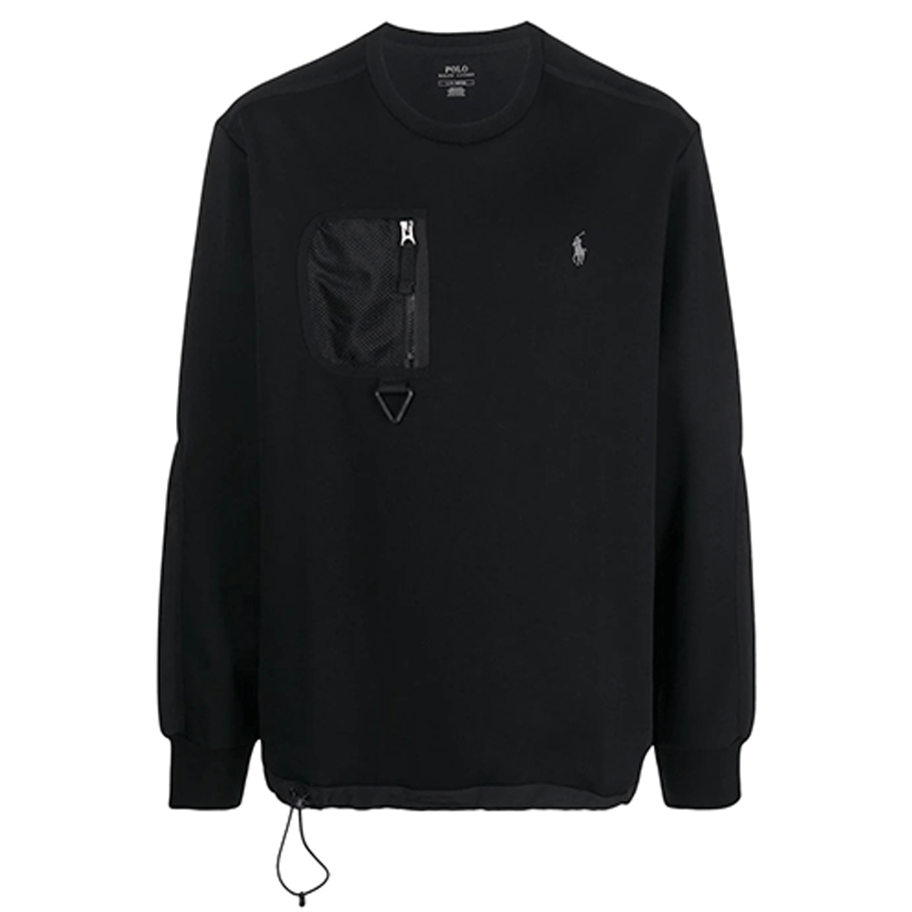 Ralph Lauren Logo Embroidered Two-Tone Pullover Sweatshirt Black Men’s 710849535-001