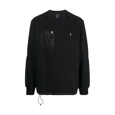 Ralph Lauren Logo Embroidered Two-Tone Pullover Sweatshirt Black Men’s 710849535-001
