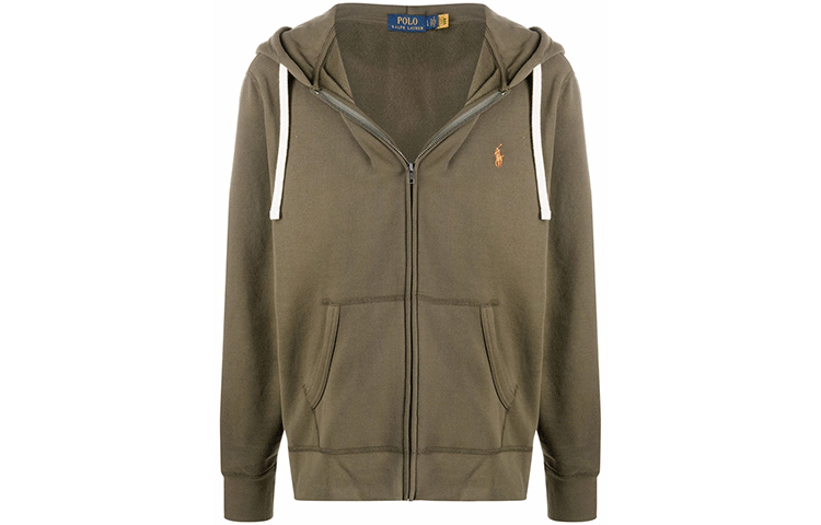 Ralph Lauren Logo Embroidered Zip Hoodie Sweatshirt Green 710813297-010