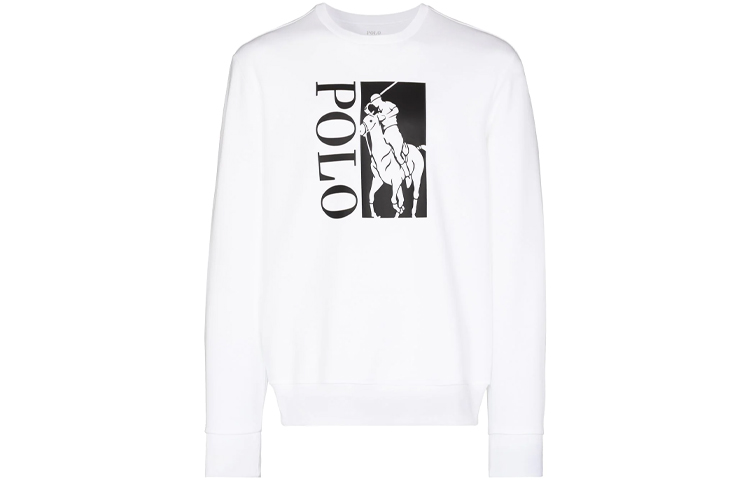 Ralph Lauren Logo Graphic Crewneck Sweatshirt White 710828119-001