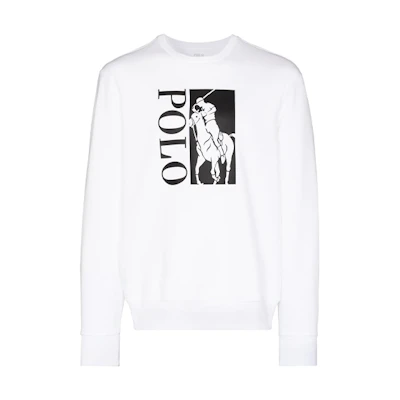 Ralph Lauren Logo Graphic Crewneck Sweatshirt White 710828119-001