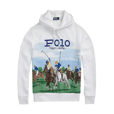Ralph Lauren Logo Graphic Hoodie Sweatshirt White Color 710836746-002