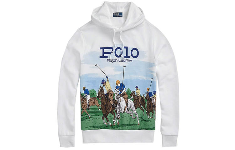 Ralph Lauren Logo Graphic Hoodie Sweatshirt White Color 710836746-002 圖 2