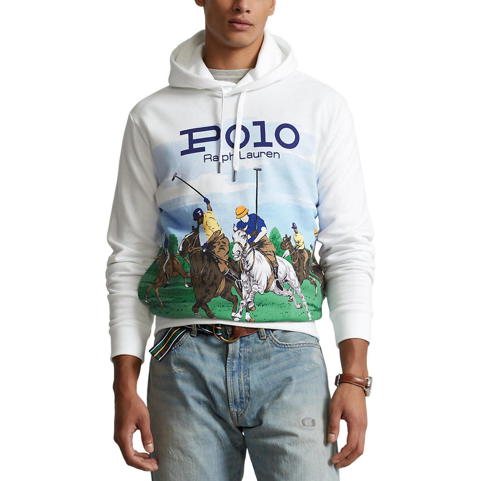 Ralph Lauren Logo Graphic Hoodie Sweatshirt White Color 710836746-002 圖 3