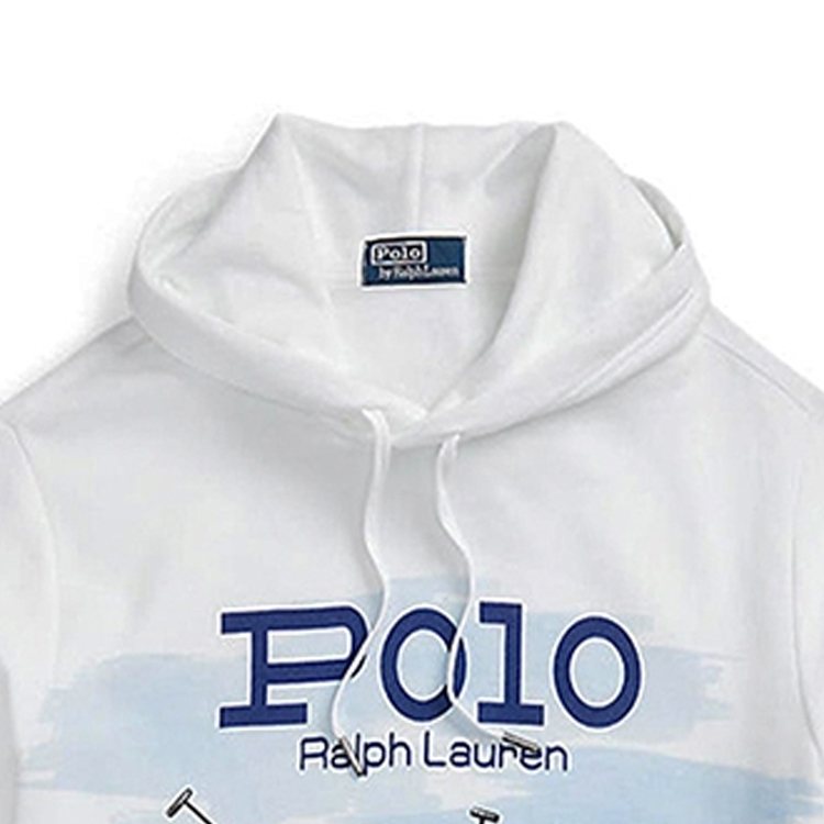 Ralph Lauren Logo Graphic Hoodie Sweatshirt White Color 710836746-002 圖 5